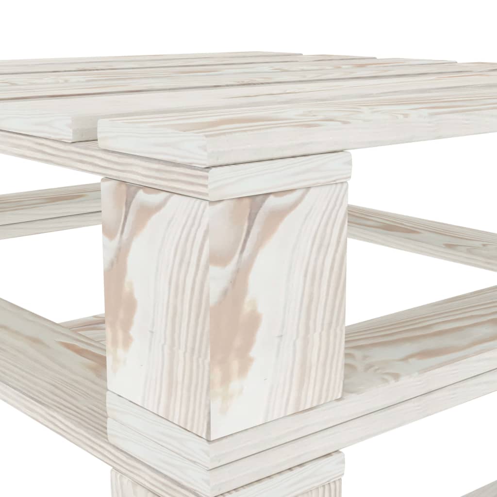 Garden Pallet Tables 2 pcs White Wood