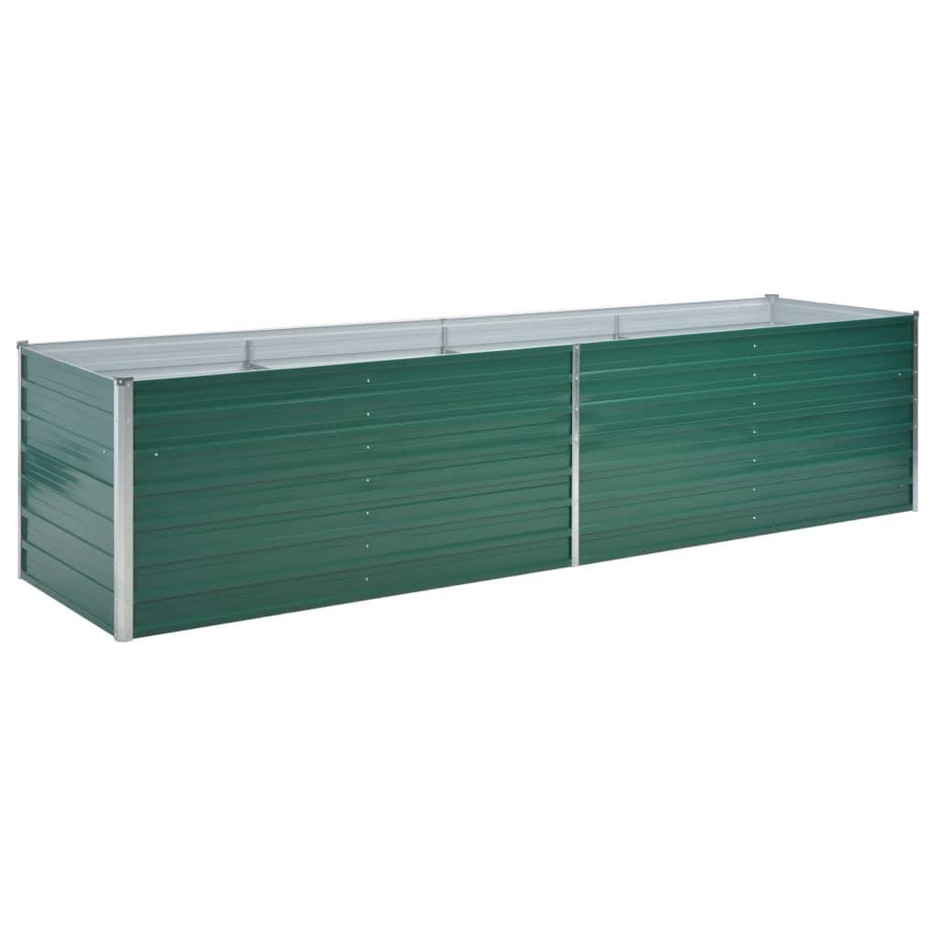 Garden Raised Bed Galvanised Steel 320x80x77 cm Green