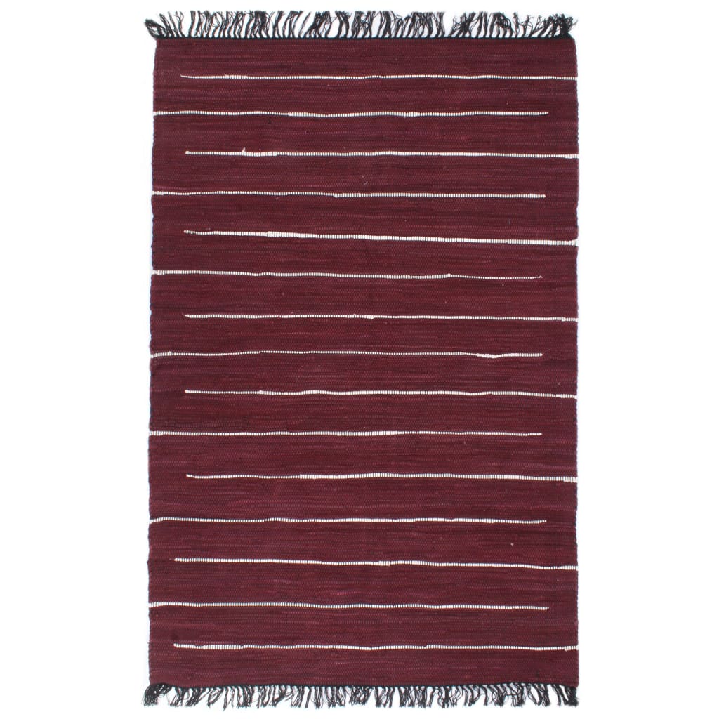 Hand-woven Chindi Rug Cotton 80x160 cm Burgundy