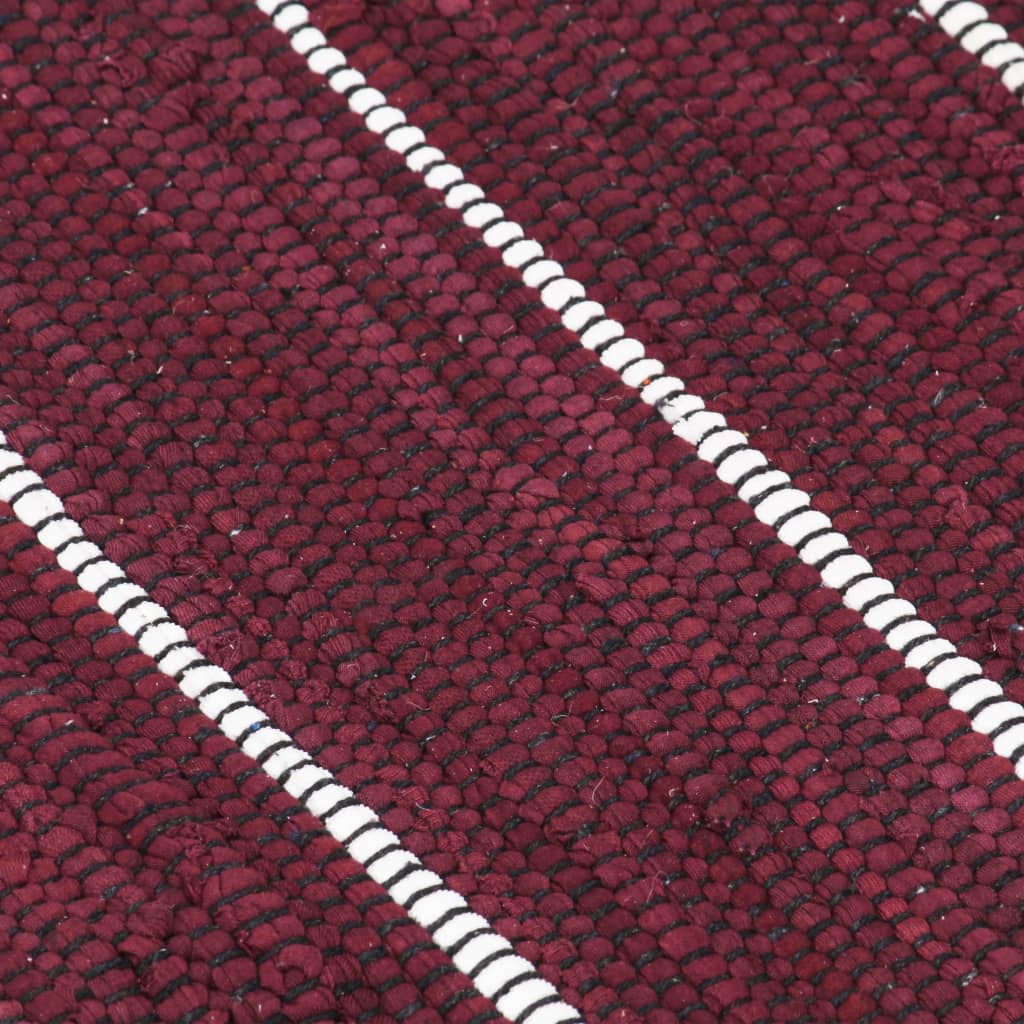 Hand-woven Chindi Rug Cotton 80x160 cm Burgundy