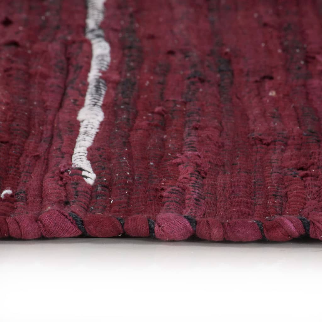 Hand-woven Chindi Rug Cotton 80x160 cm Burgundy
