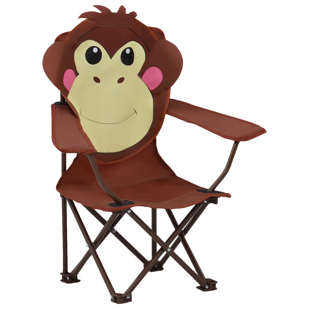 Kids Garden Chairs 2 pcs Brown Fabric