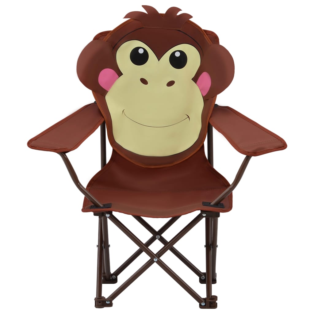 Kids Garden Chairs 2 pcs Brown Fabric