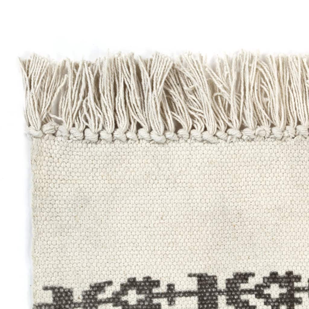 Kilim Rug Cotton 120x180 cm with Pattern Grey/Pink