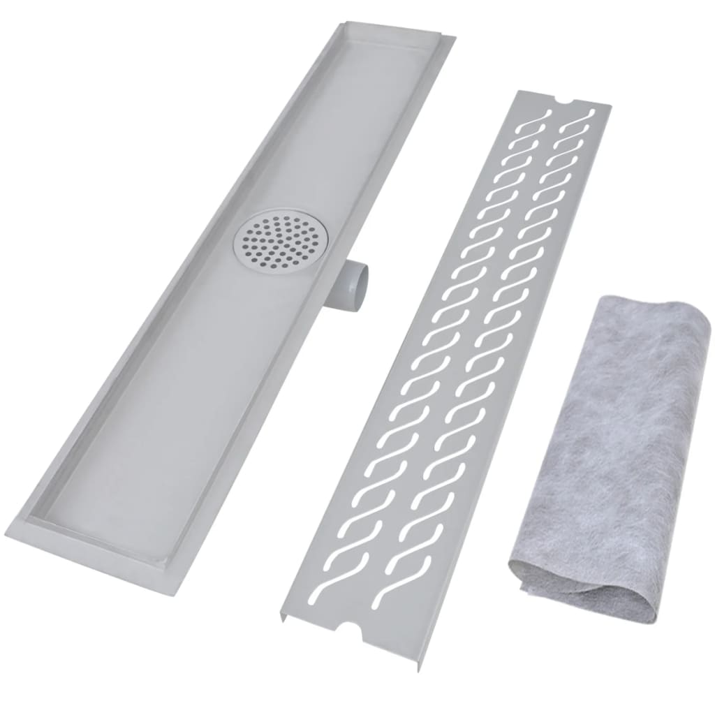 Linear Shower Drain 2 pcs Wave 730x140 mm Stainless Steel