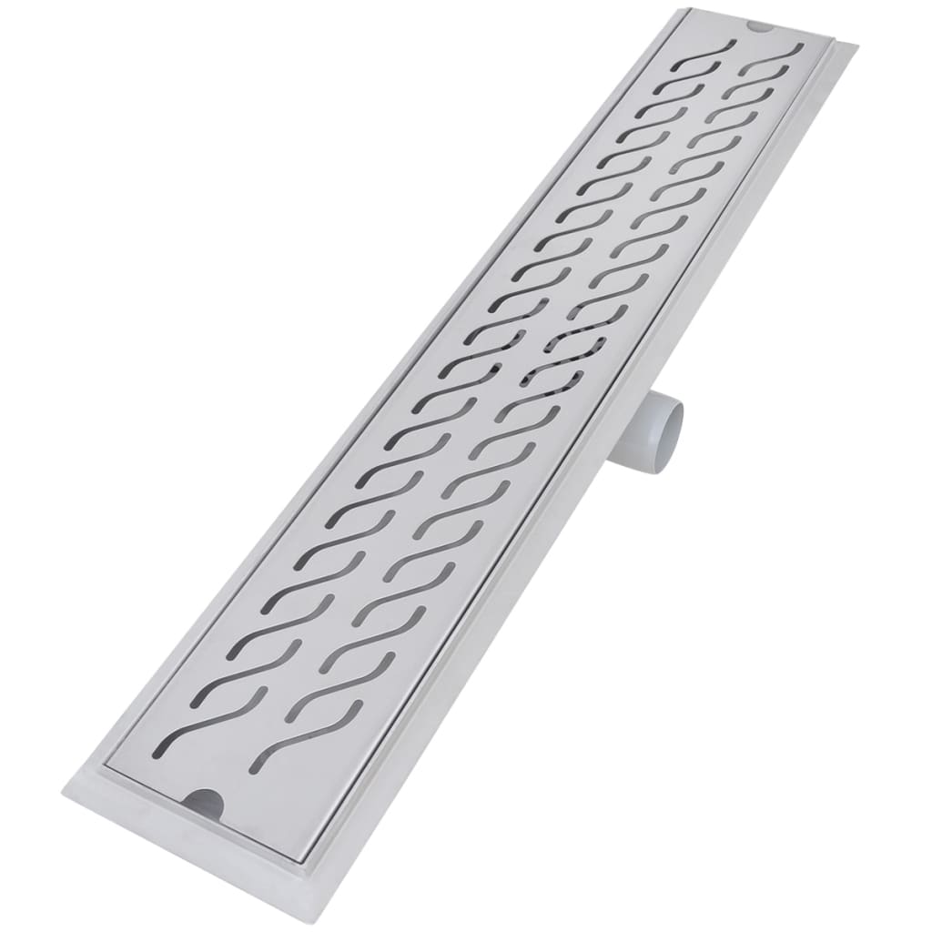 Linear Shower Drain 2 pcs Wave 730x140 mm Stainless Steel