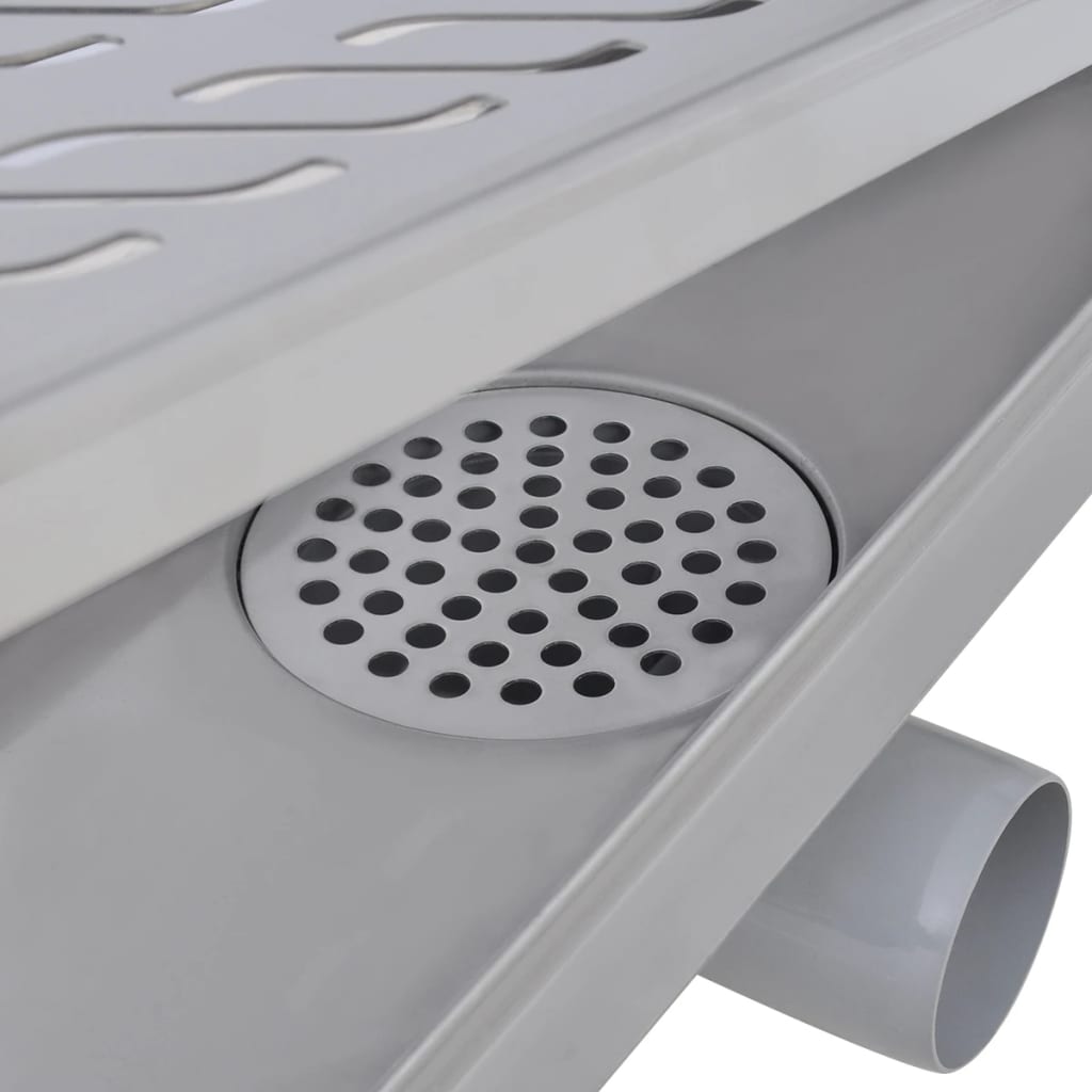 Linear Shower Drain 2 pcs Wave 730x140 mm Stainless Steel