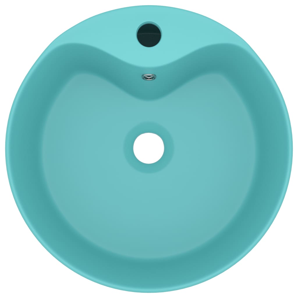 Luxury Wash Basin with Overflow Matt Light Green 36x13 cm Ceramic