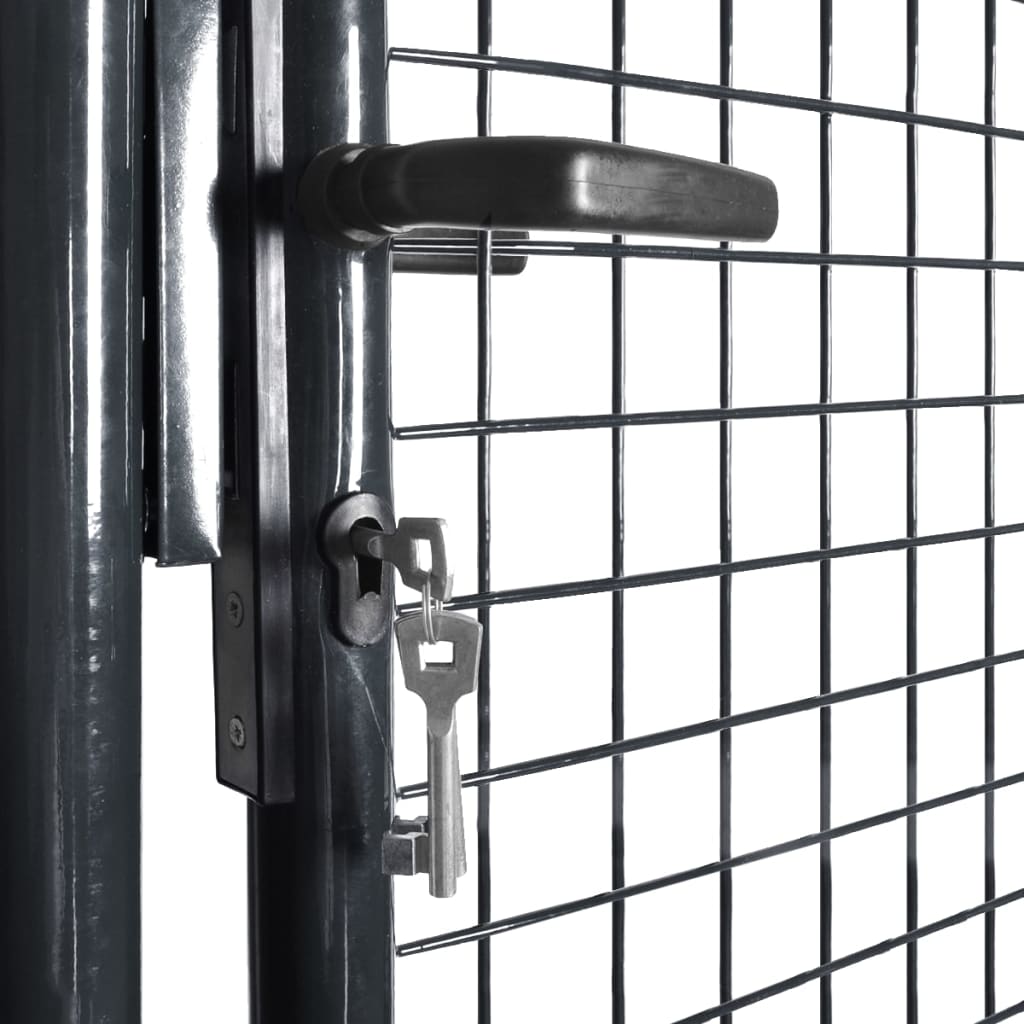 Mesh Garden Gate Galvanised Steel 85.5x75 cm Grey