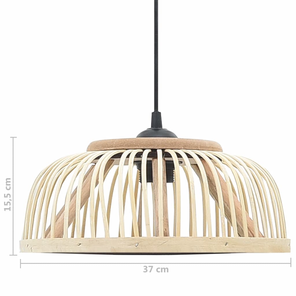 Pendant Lamp Bamboo 37x15.5 cm 40 W Semicircle E27