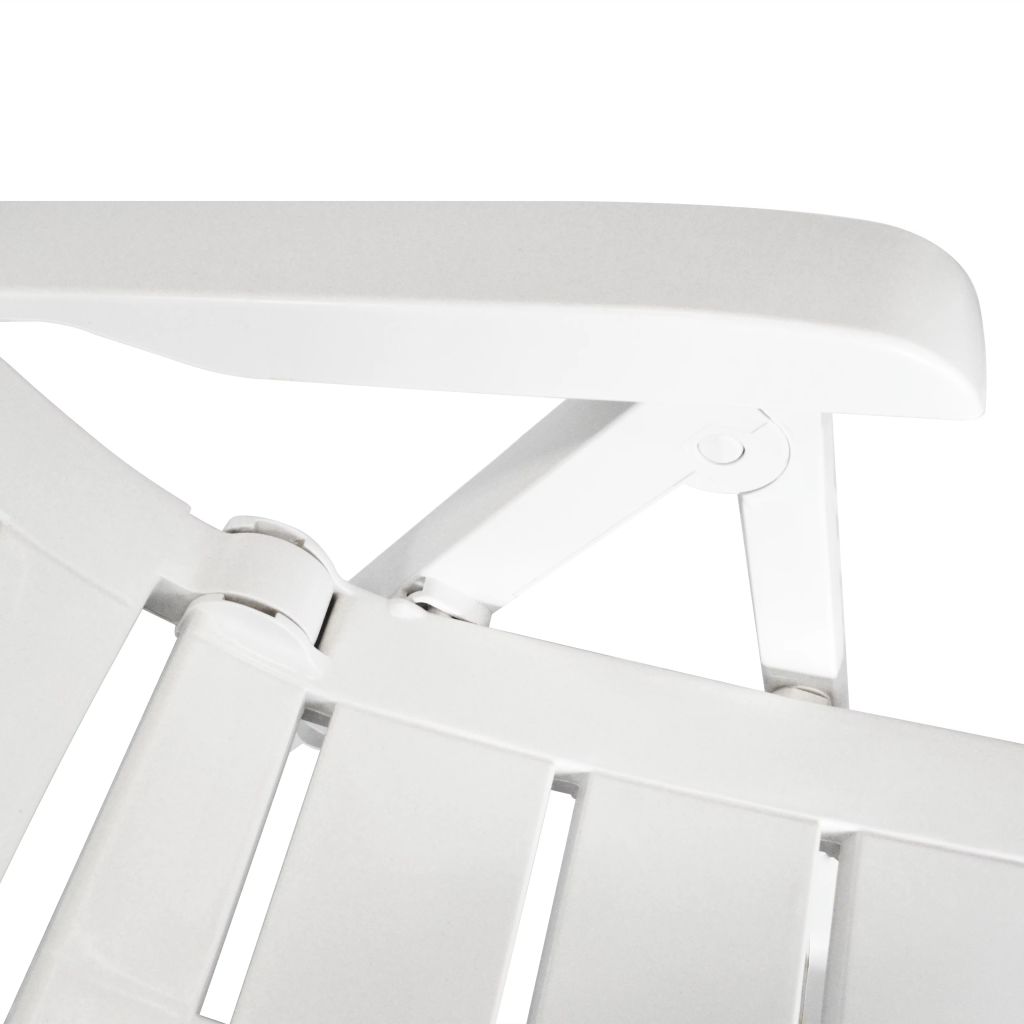 Reclining Garden Chairs 2 pcs Plastic White