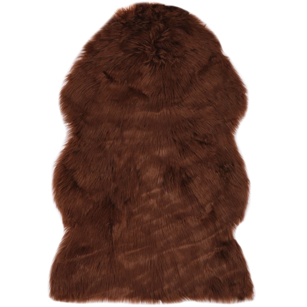 Rug 60x90 cm Faux Sheepskin Brown