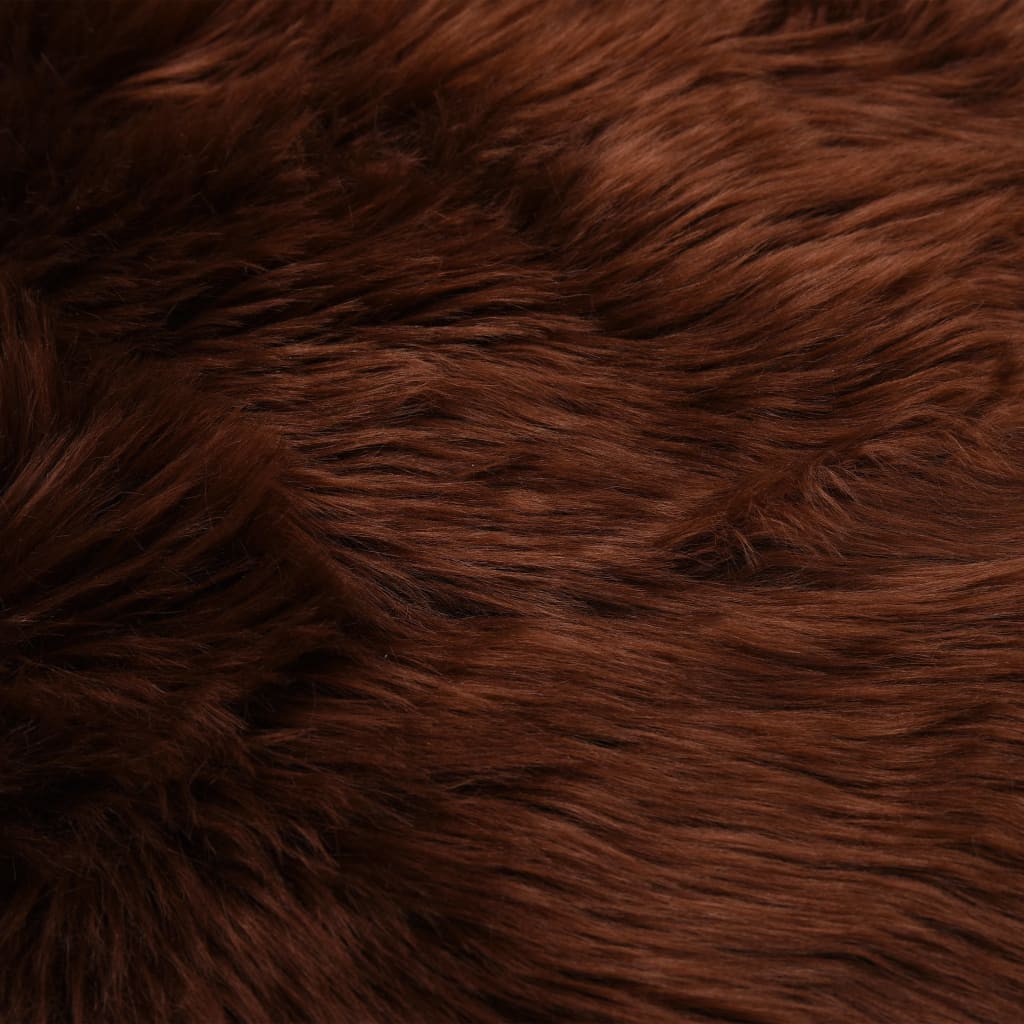 Rug 60x90 cm Faux Sheepskin Brown