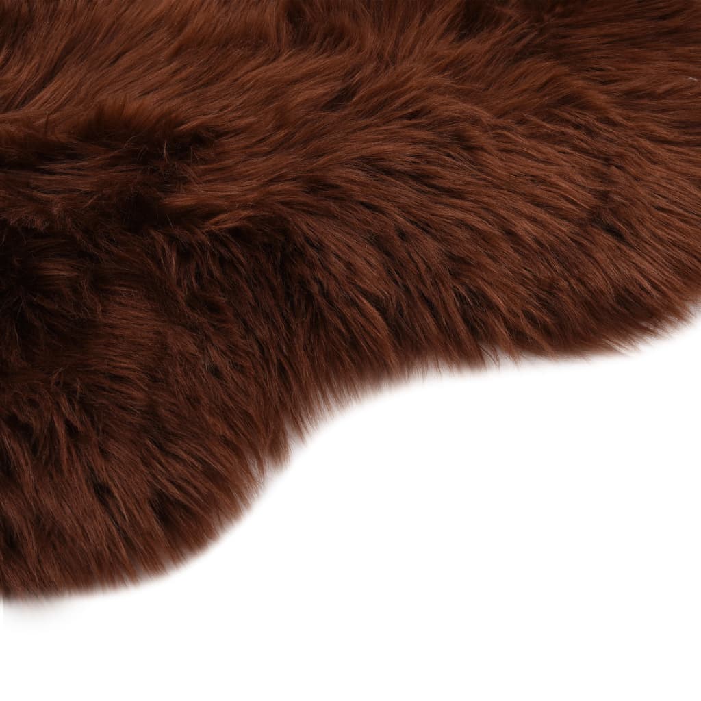 Rug 60x90 cm Faux Sheepskin Brown