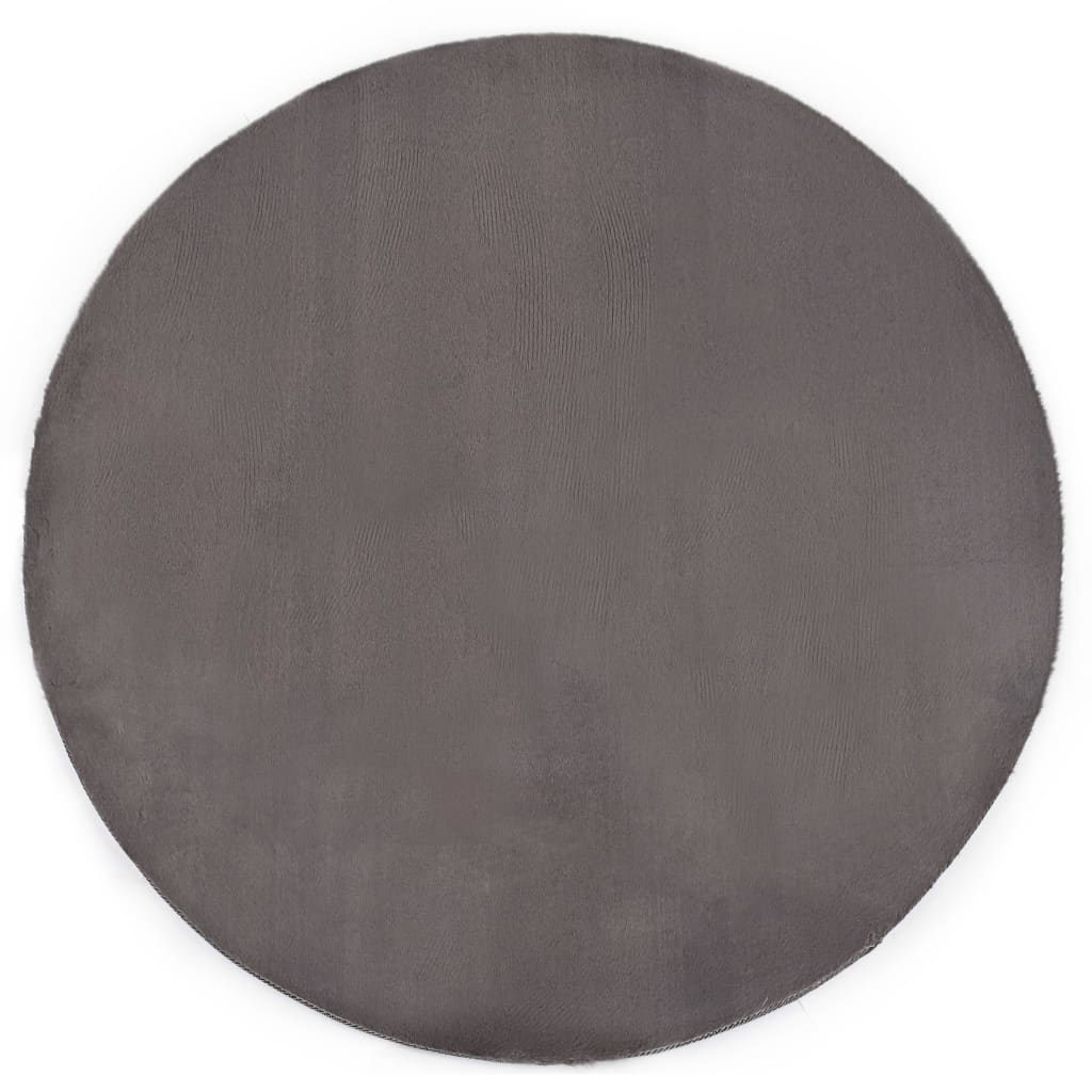 Rug 80 cm Faux Rabbit Fur Dark Grey