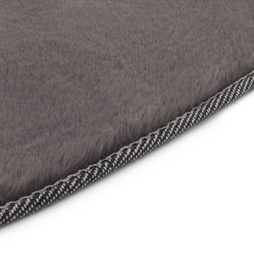 Rug 80 cm Faux Rabbit Fur Dark Grey