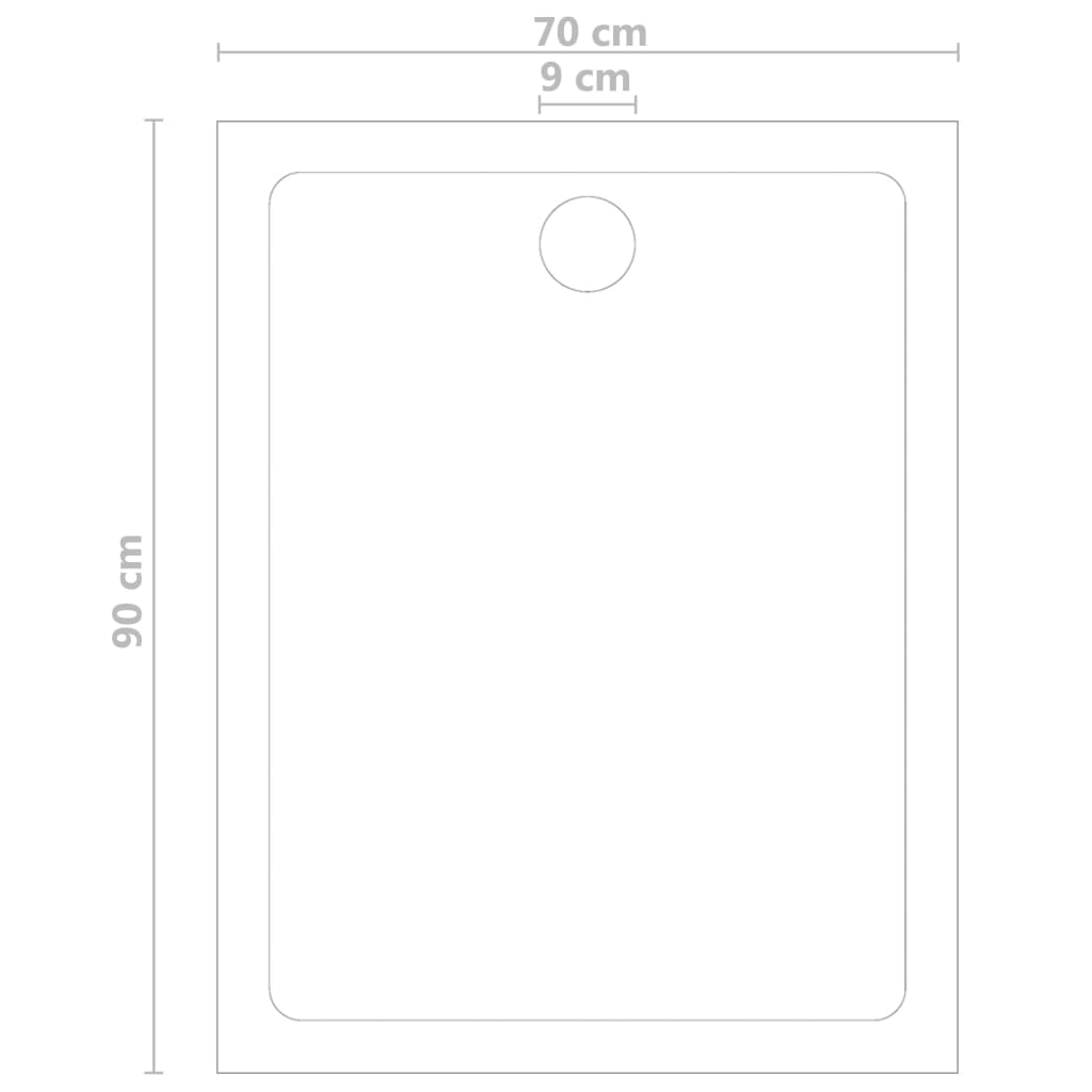 Shower Base Tray ABS Black 70x90 cm