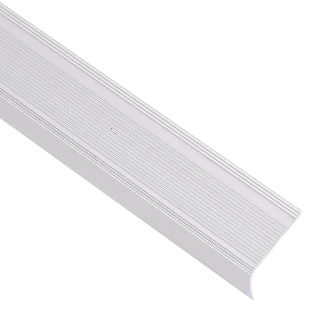 Stair Nosings in L-shape 5 pcs Aluminium 100 cm Silver