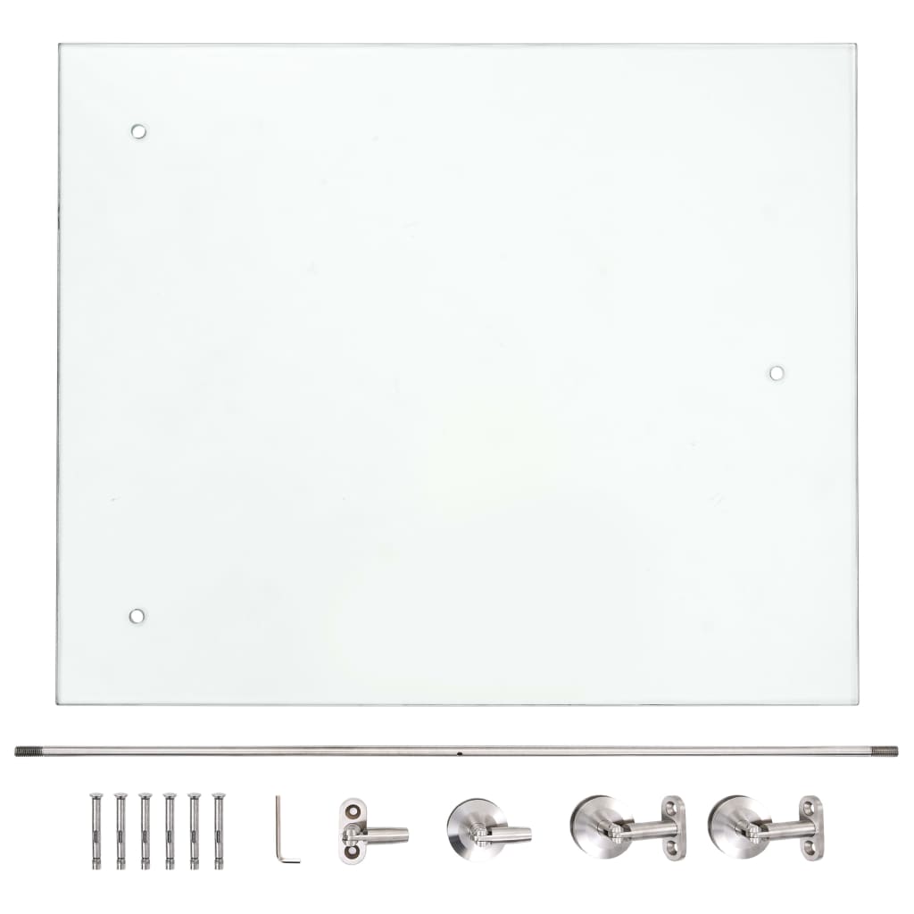 VSG Safety Glass Canopy Front Door 90x75 cm Stainless Steel