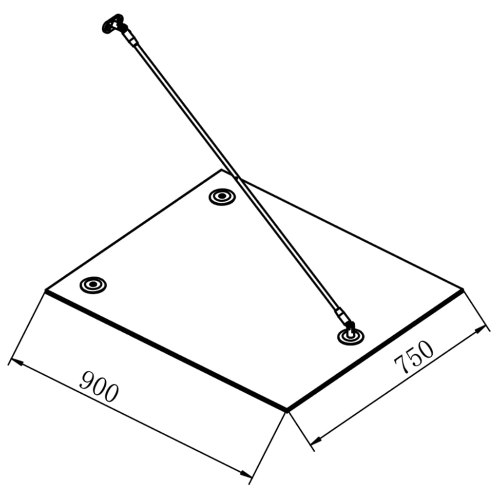 VSG Safety Glass Canopy Front Door 90x75 cm Stainless Steel