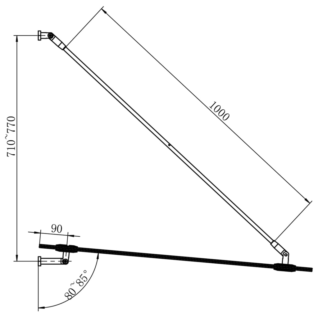 VSG Safety Glass Canopy Front Door 90x75 cm Stainless Steel
