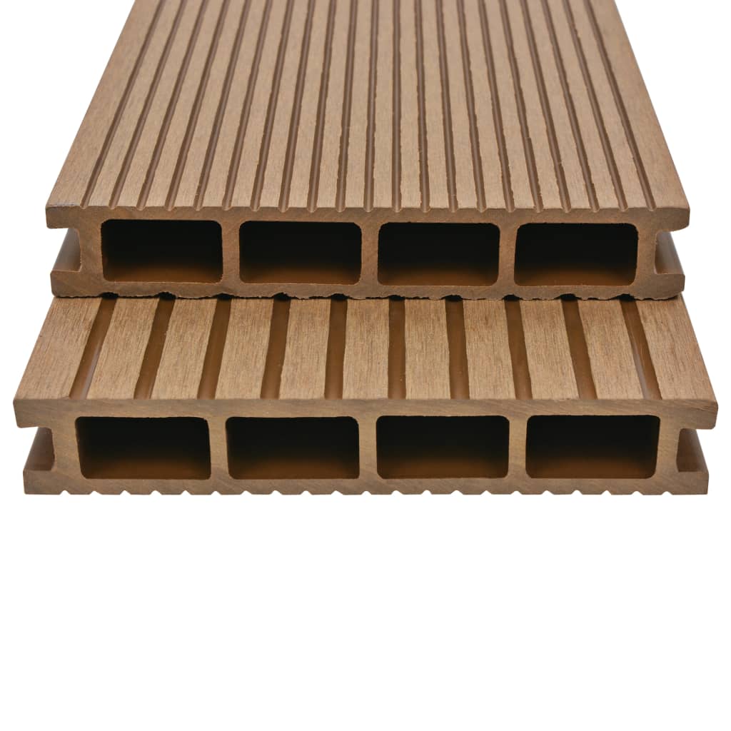 WPC Hollow Decking Boards with Accessories 10 m² 2.2 m Teak