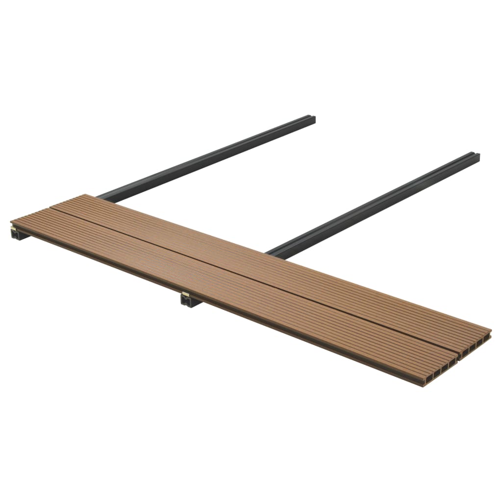 WPC Hollow Decking Boards with Accessories 10 m² 2.2 m Teak