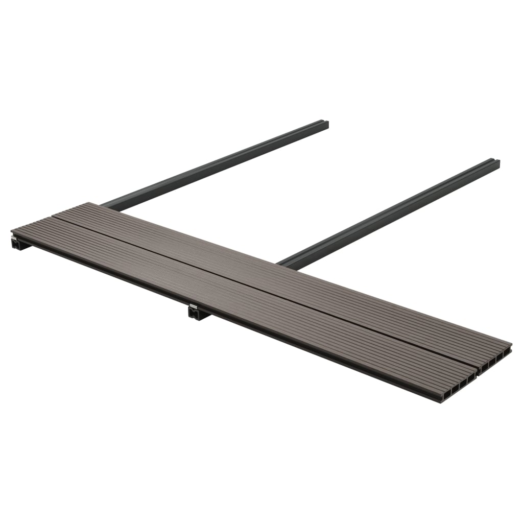 WPC Hollow Decking Boards with Accessories 16m² 2.2m Dark Brown