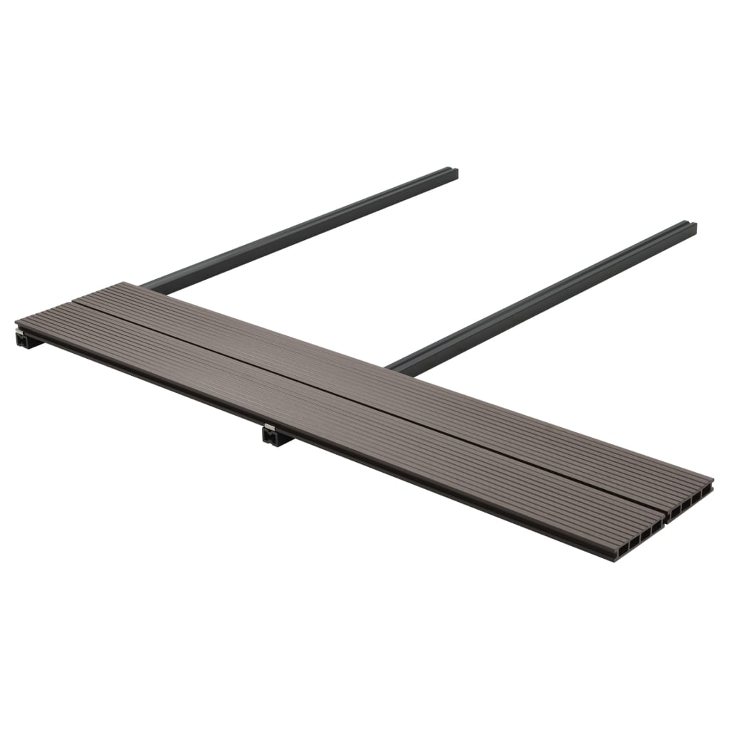 WPC Hollow Decking Boards with Accessories 30m² 2.2m Dark Brown