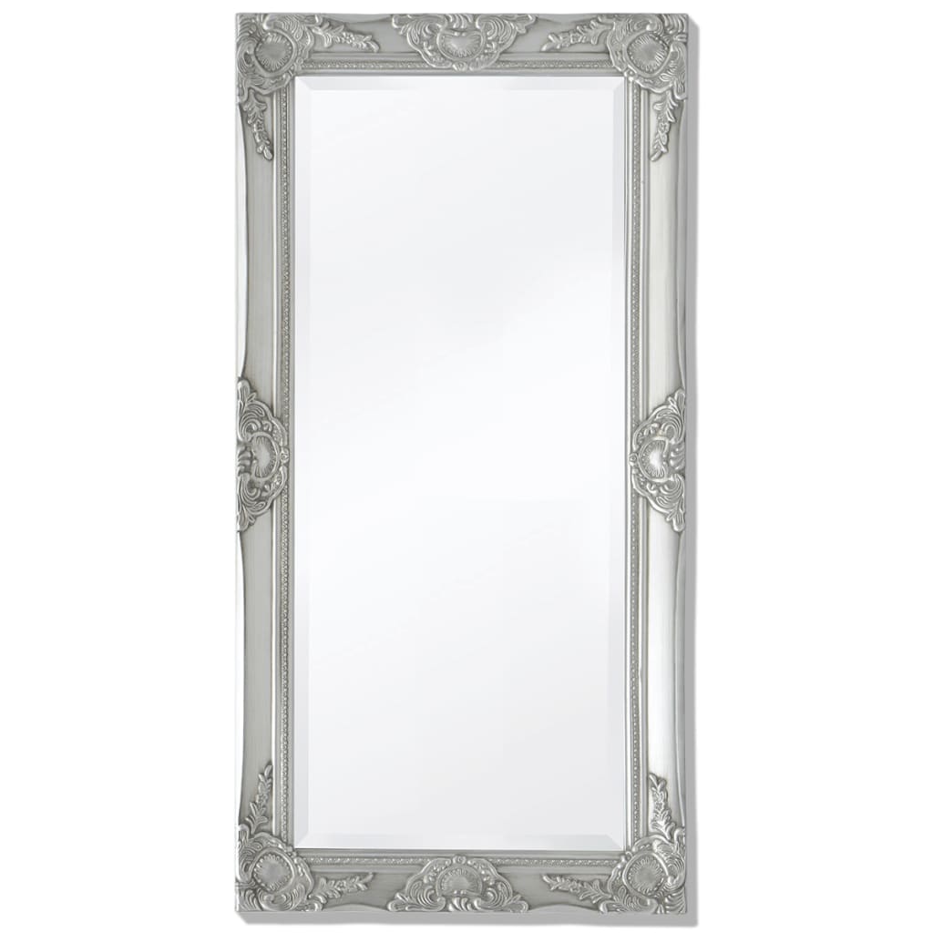 Wall Mirror Baroque Style 100x50 cm Silver