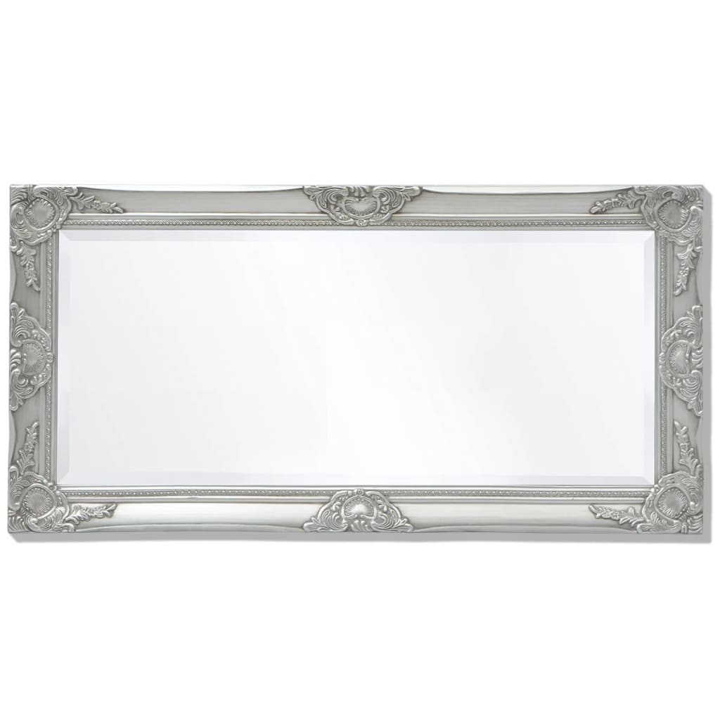 Wall Mirror Baroque Style 100x50 cm Silver