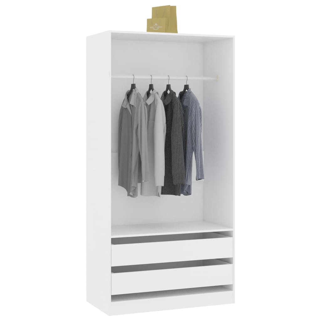 Wardrobe White 100x50x200 cm Chipboard