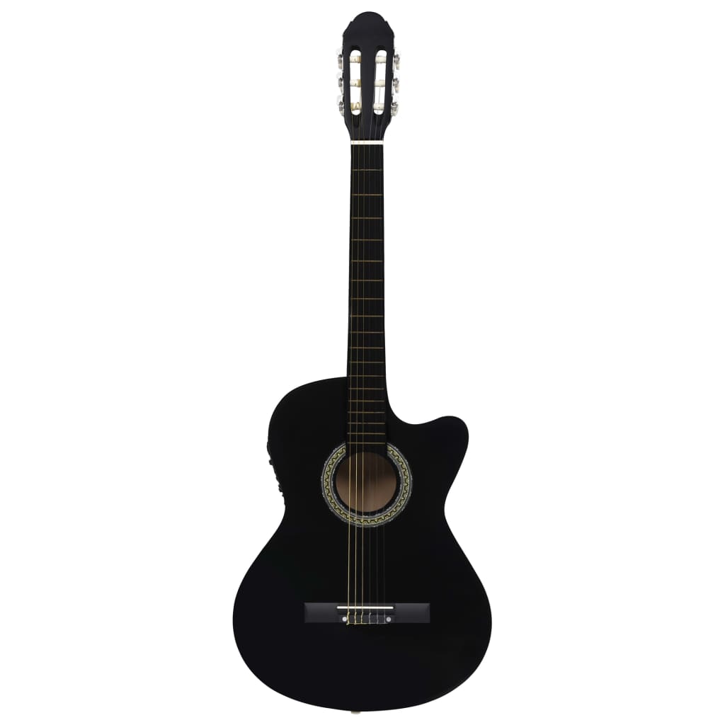 Western Acoustic Cutaway Guitar with Equalizer 6 Strings Black