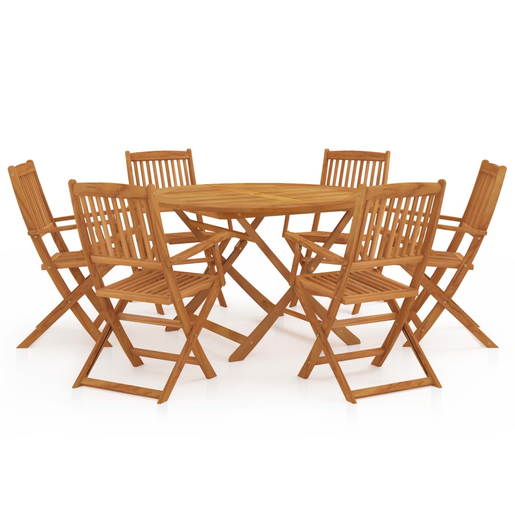 Piece Folding Garden Dining Set Solid Acacia Wood