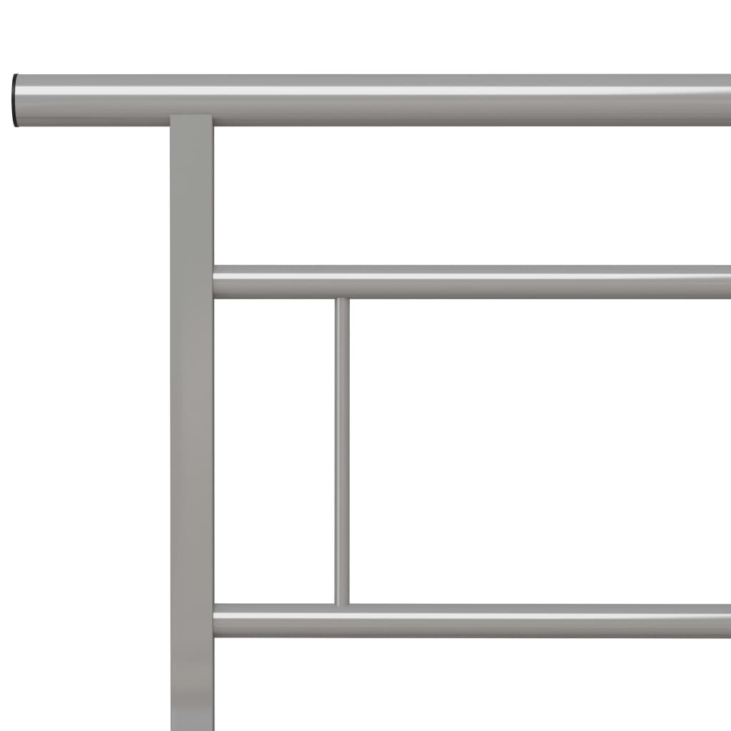 Bed Frame Grey Metal 160x200 cm