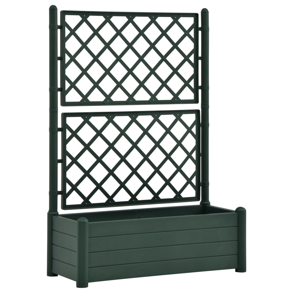 Garden Planter with Trellis 100x43x142 cm PP Green