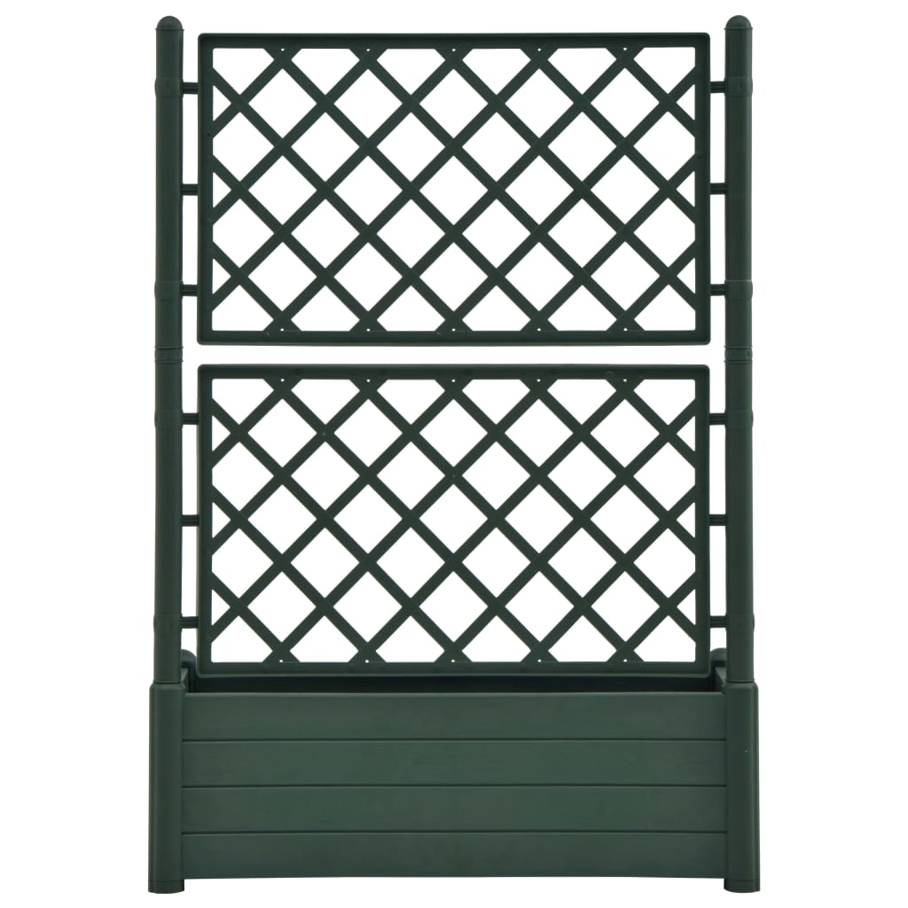 Garden Planter with Trellis 100x43x142 cm PP Green