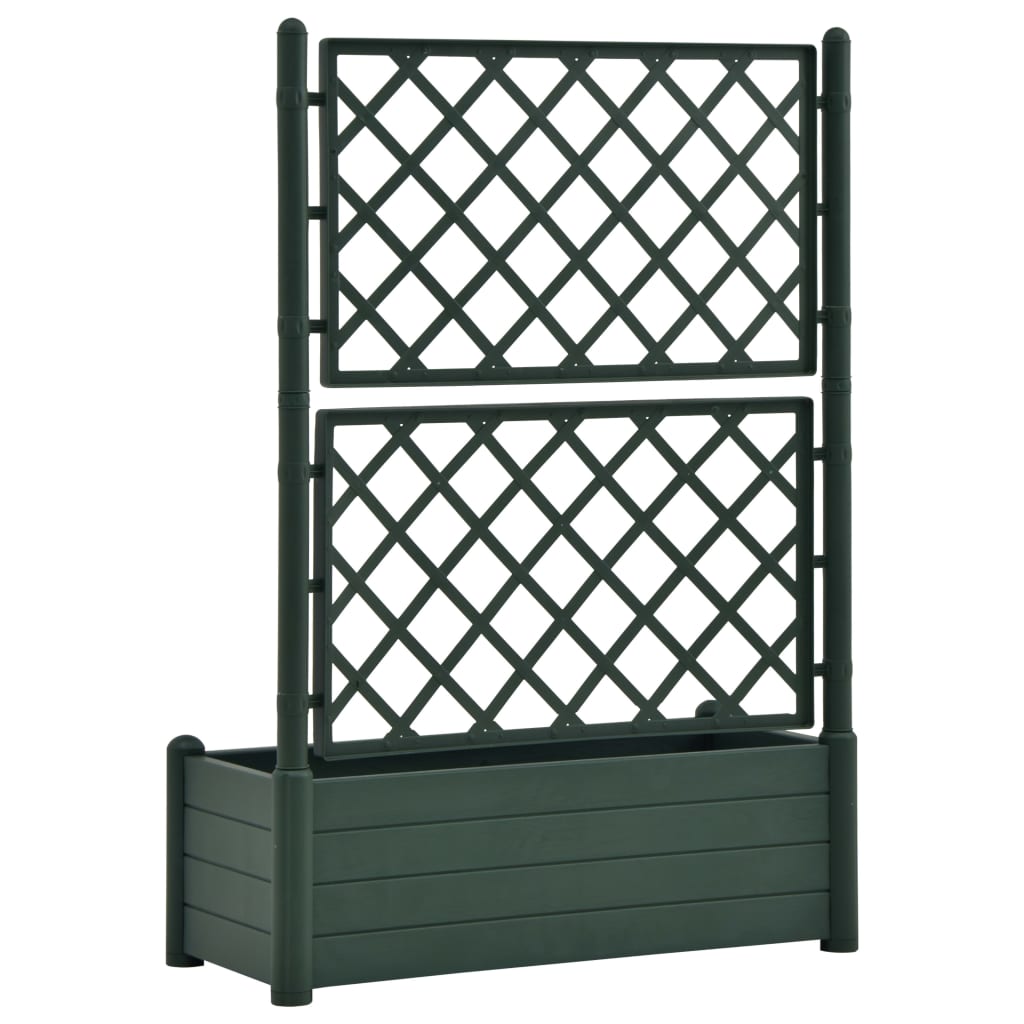 Garden Planter with Trellis 100x43x142 cm PP Green