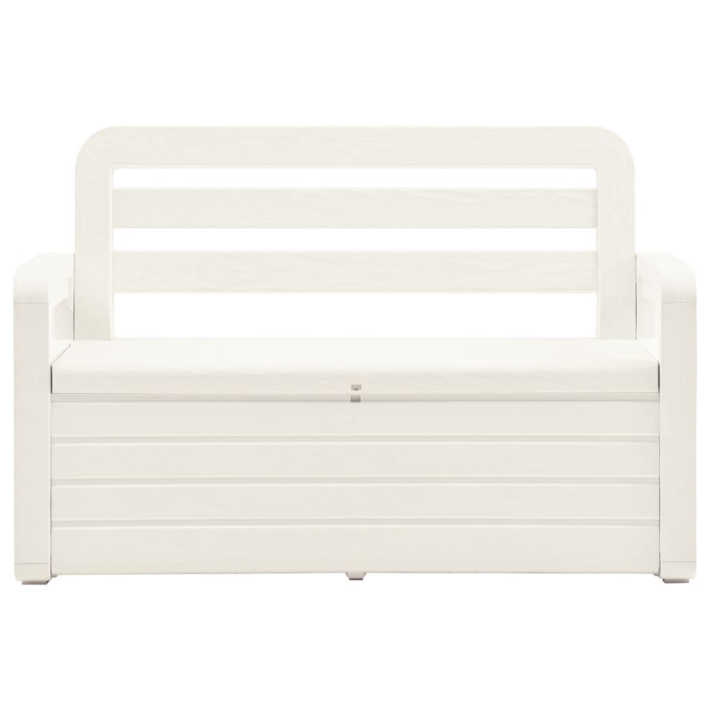 Garden Storage Bench 132.5 cm Plastic White