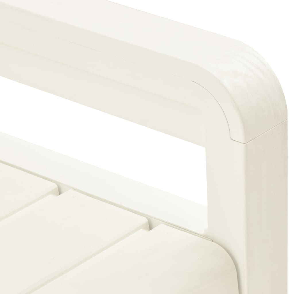 Garden Storage Bench 132.5 cm Plastic White