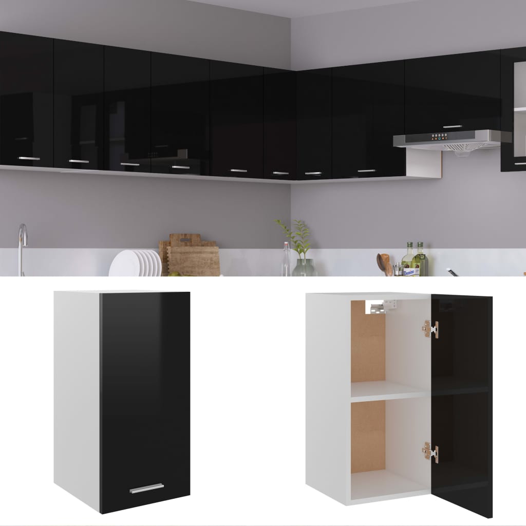 Kitchen Cabinet High Gloss Black 29.5x31x60 cm Chipboard