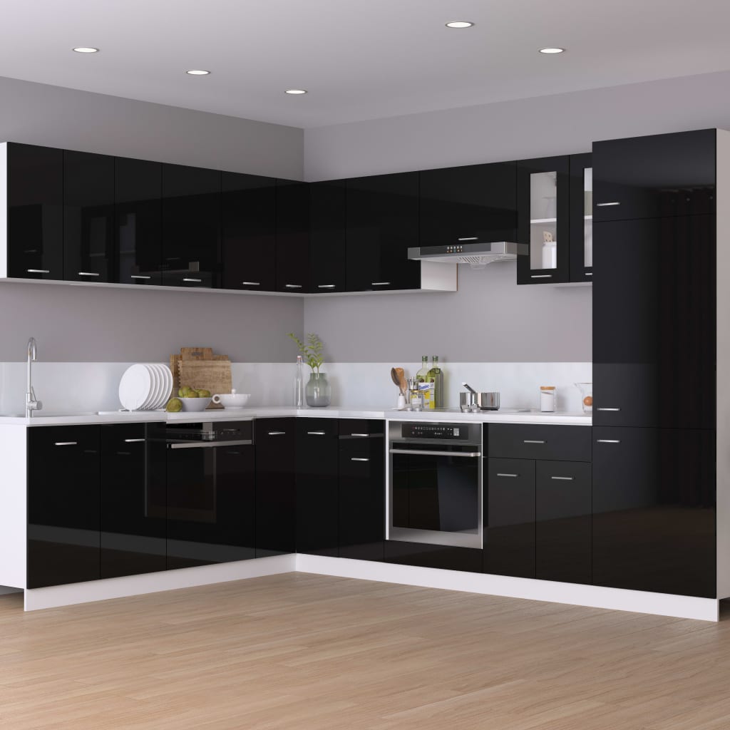 Kitchen Cabinet High Gloss Black 29.5x31x60 cm Chipboard