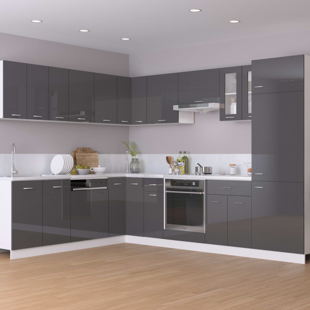 Kitchen Cabinet High Gloss Grey 60x31x40 cm Chipboard