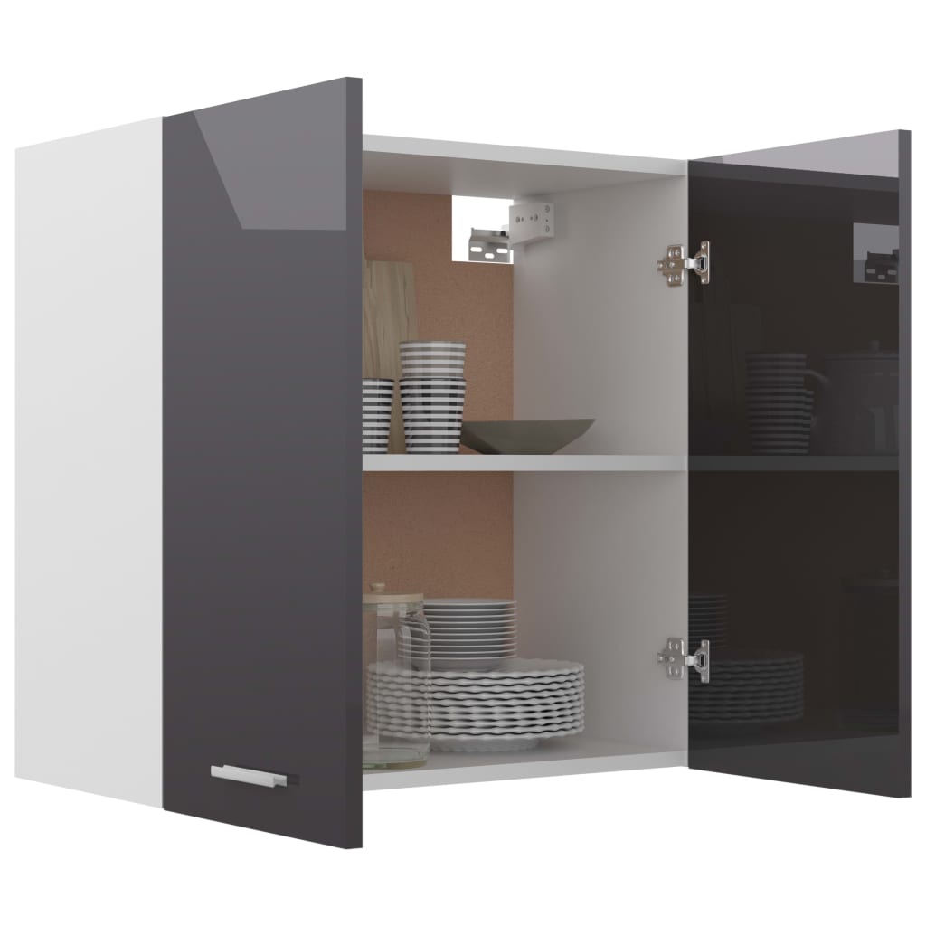 Kitchen Cabinet High Gloss Grey 60x31x60 cm Chipboard