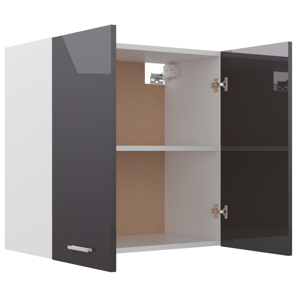 Kitchen Cabinet High Gloss Grey 60x31x60 cm Chipboard