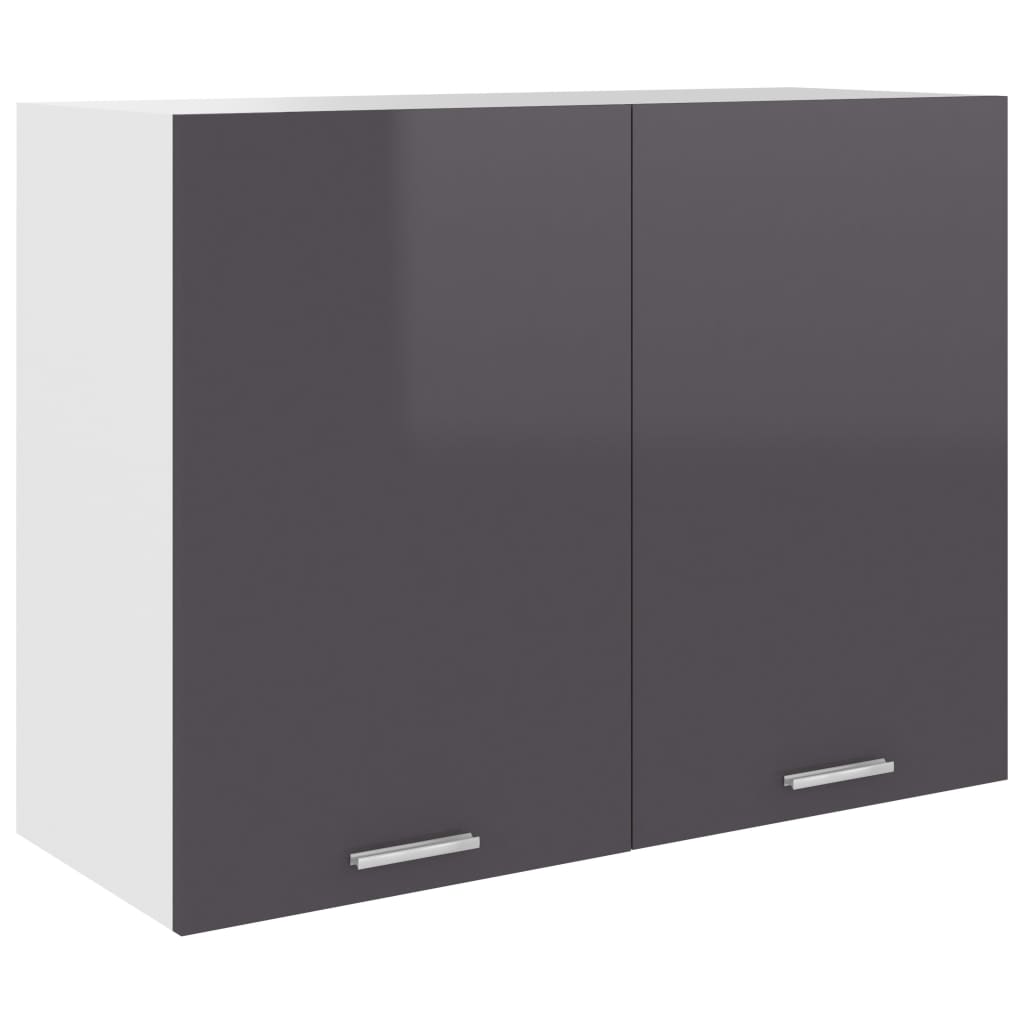 Kitchen Cabinet High Gloss Grey 80x31x60 cm Chipboard