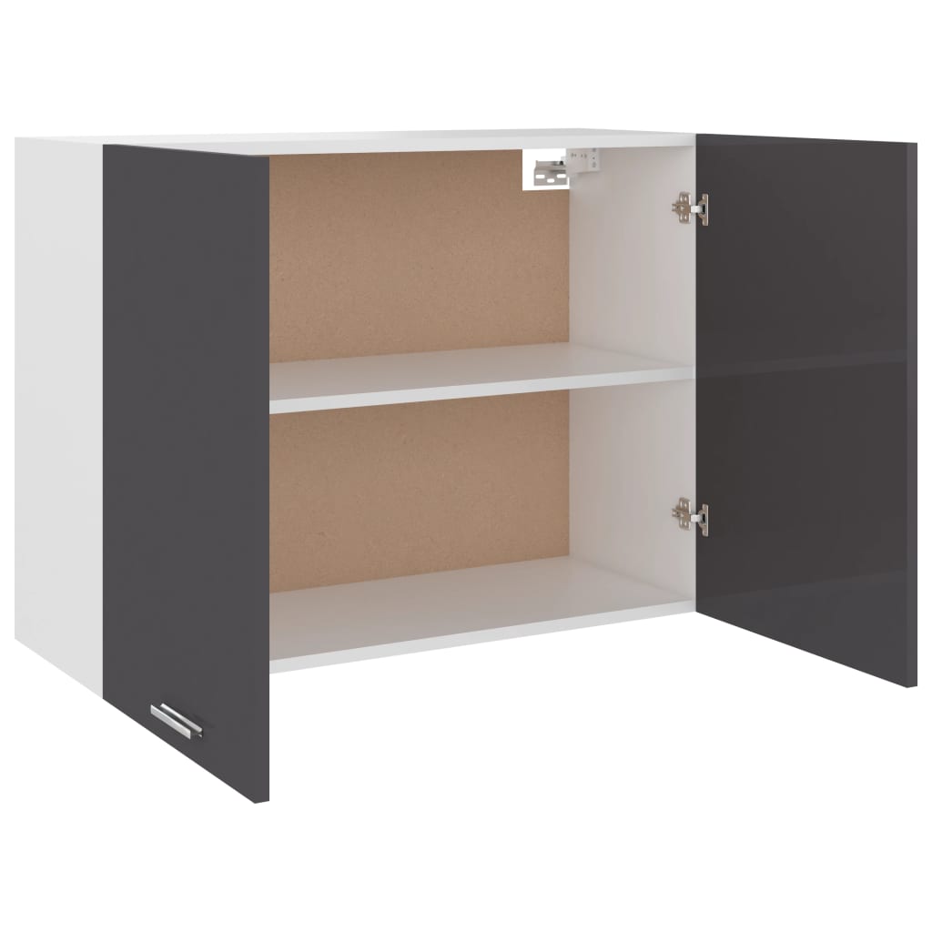 Kitchen Cabinet High Gloss Grey 80x31x60 cm Chipboard