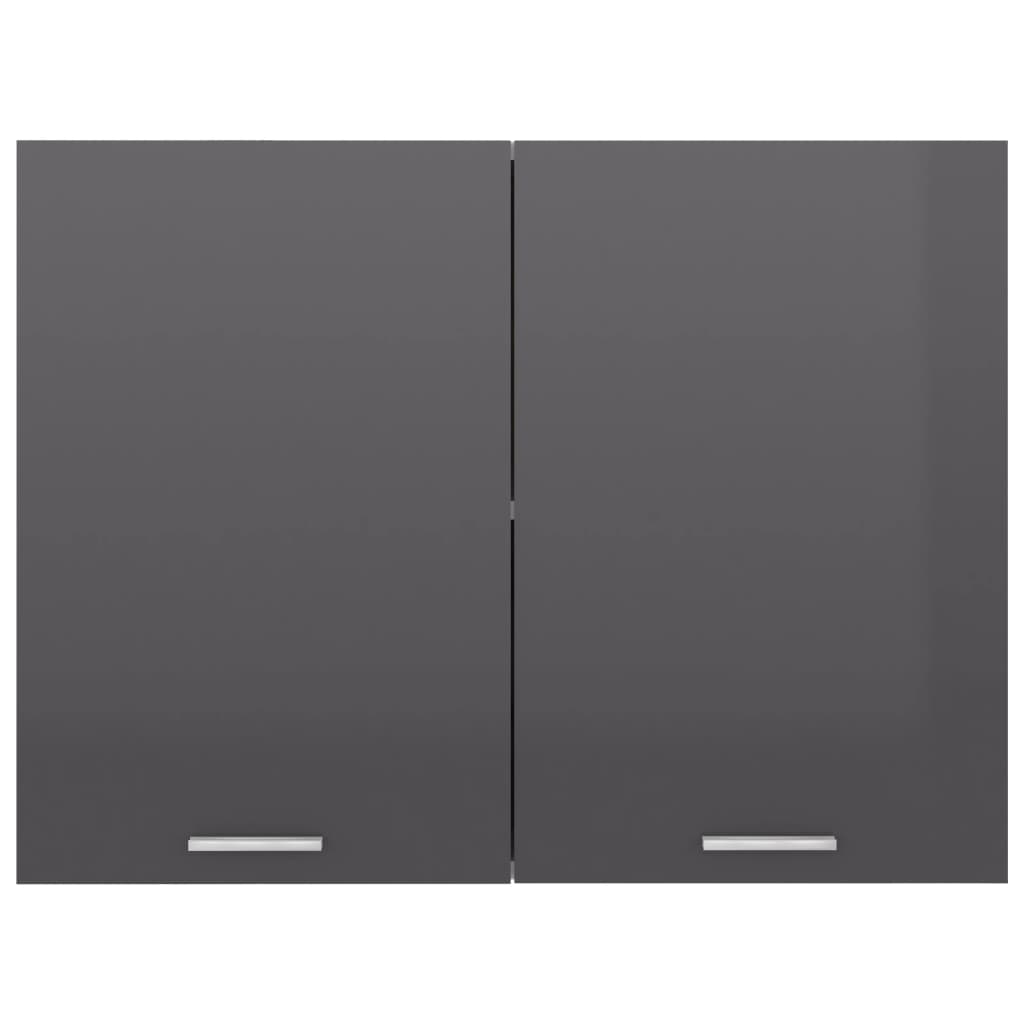 Kitchen Cabinet High Gloss Grey 80x31x60 cm Chipboard