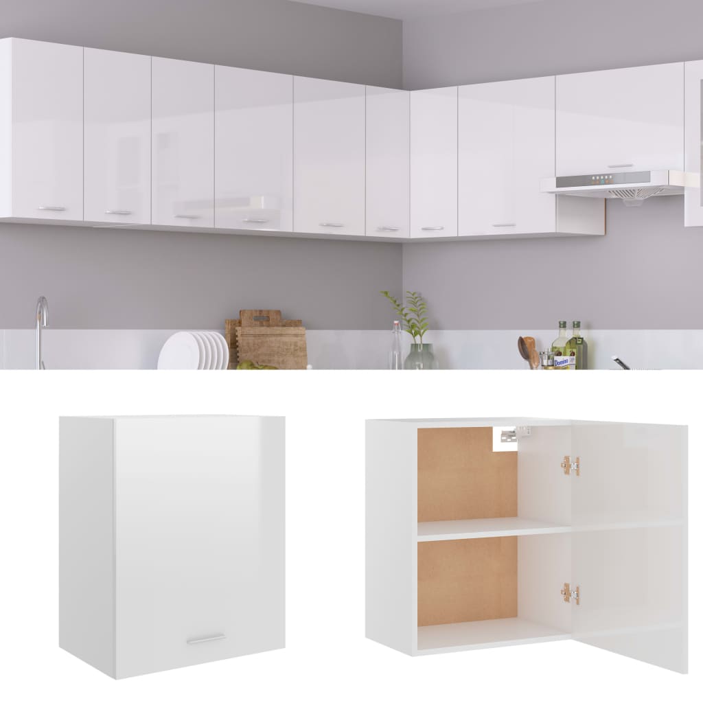 Kitchen Cabinet High Gloss White 50x31x60 cm Chipboard