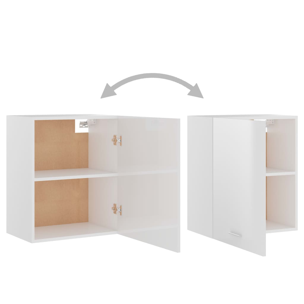 Kitchen Cabinet High Gloss White 50x31x60 cm Chipboard